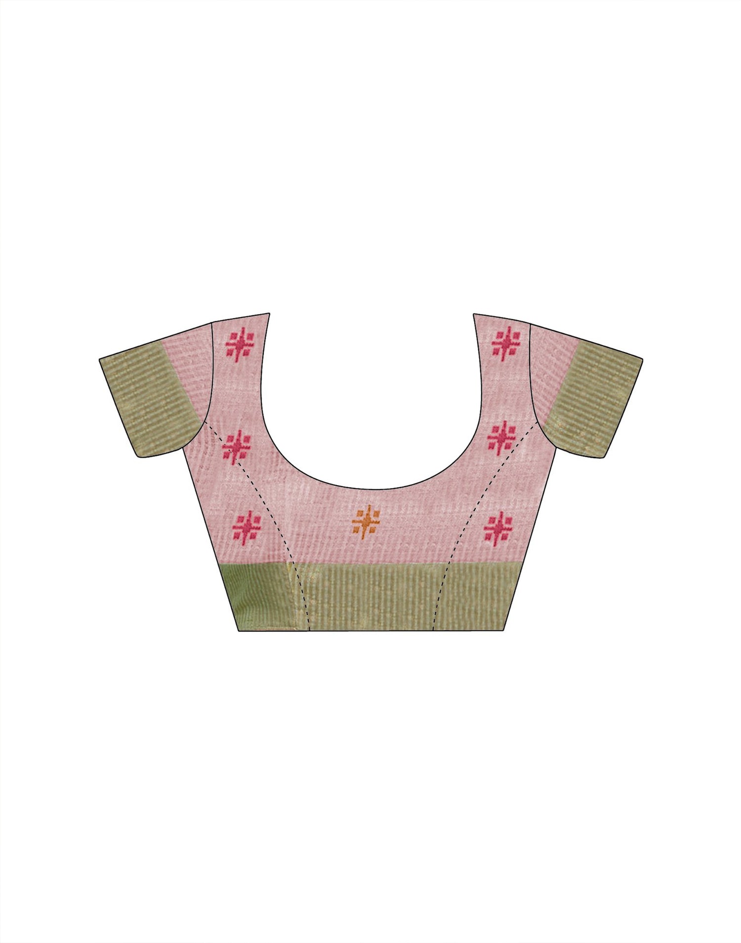 Light Pink Linen Silk Woven Printed Saree