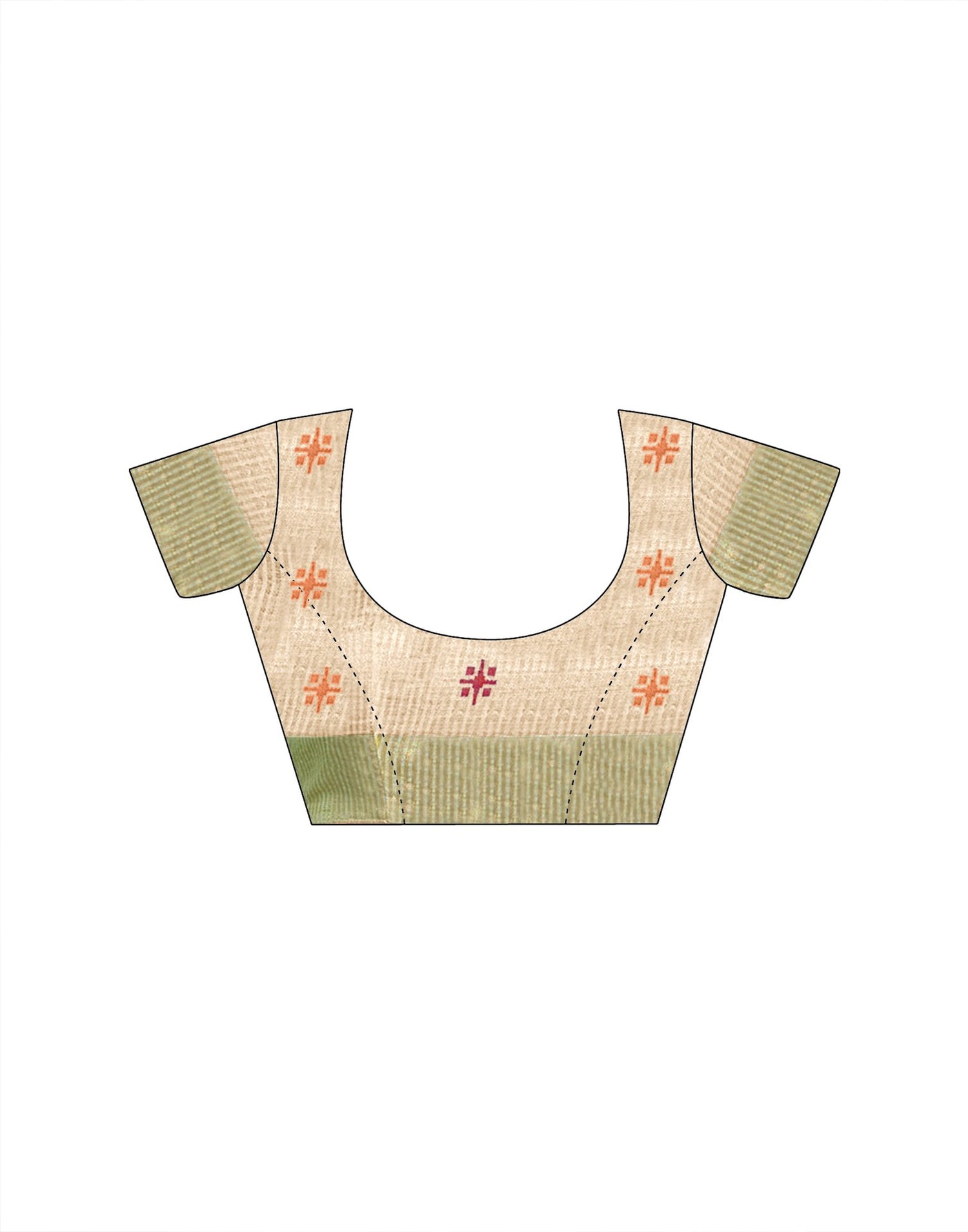 Off White Linen Silk Woven Printed Saree
