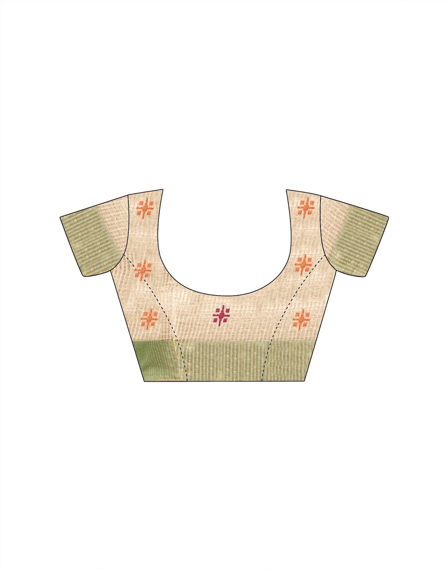 Off White Linen Silk Woven Printed Saree