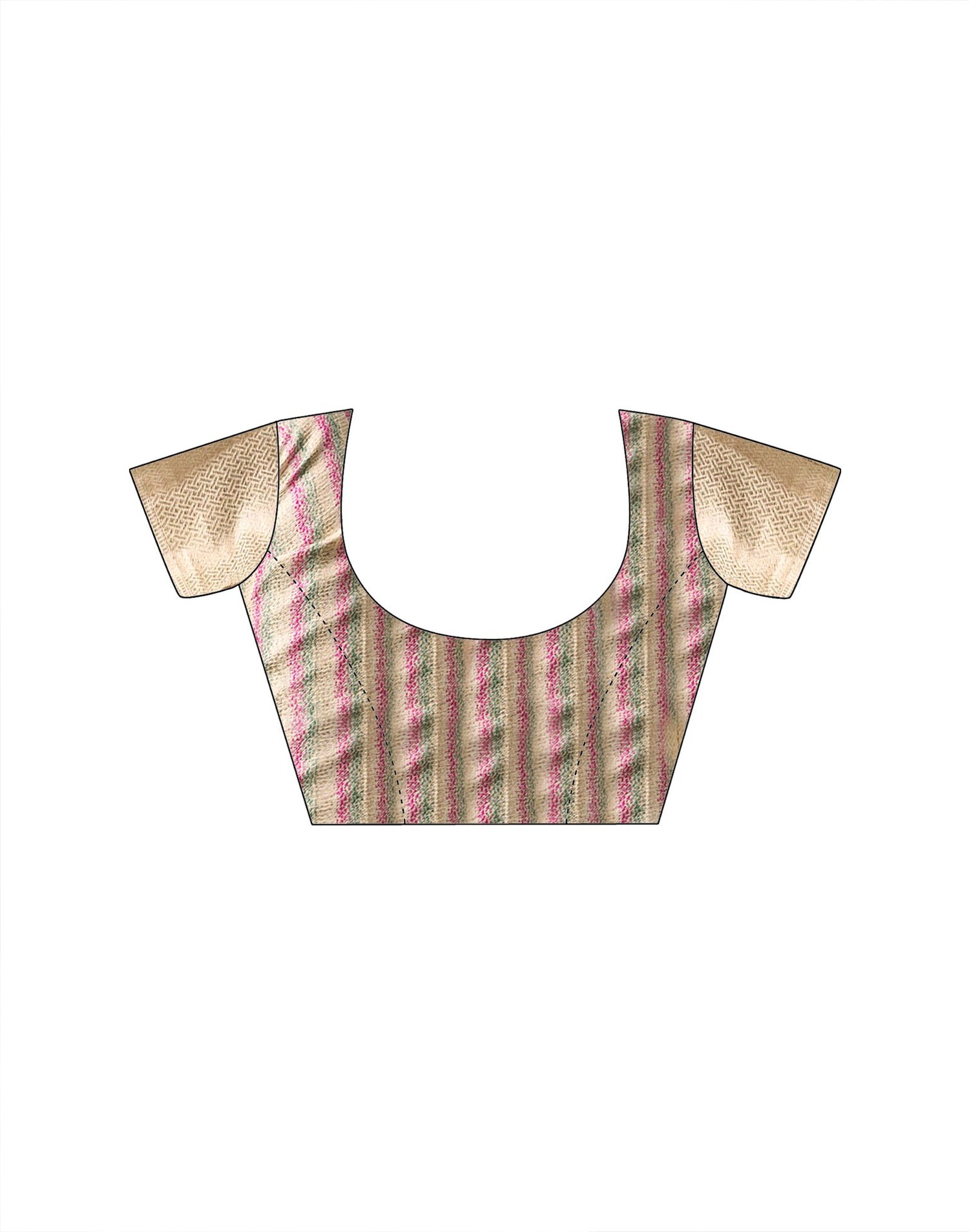 Beige Linen Silk Woven Printed Saree