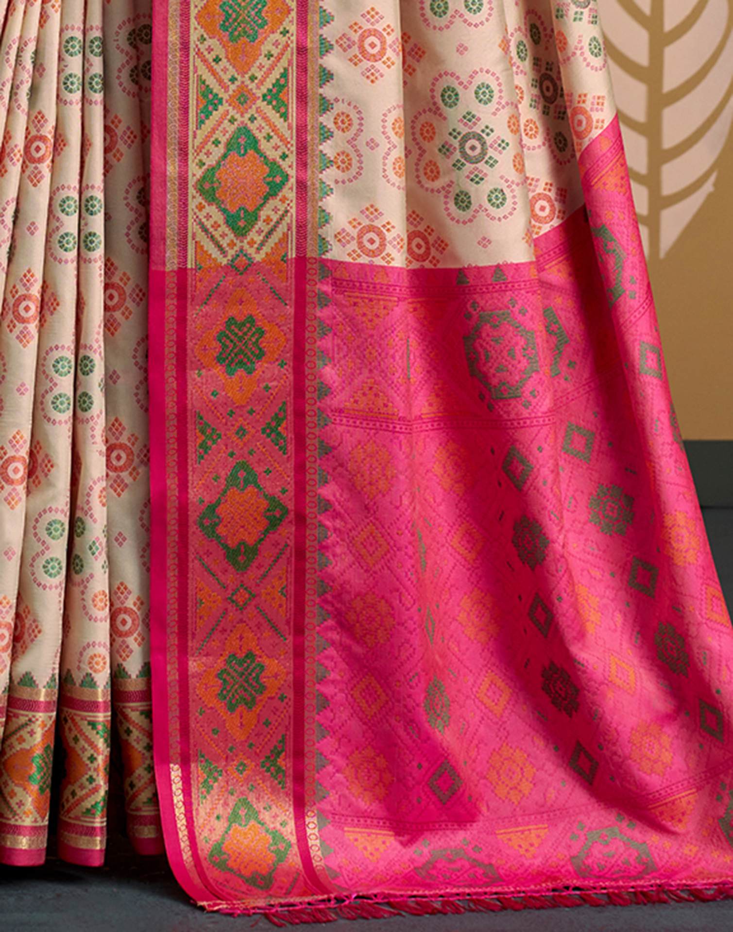 Off White Silk Woven Patola Saree