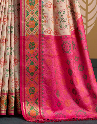 Off White Silk Woven Patola Saree