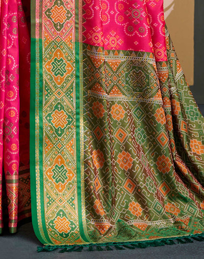 Pink Silk Woven Patola Saree