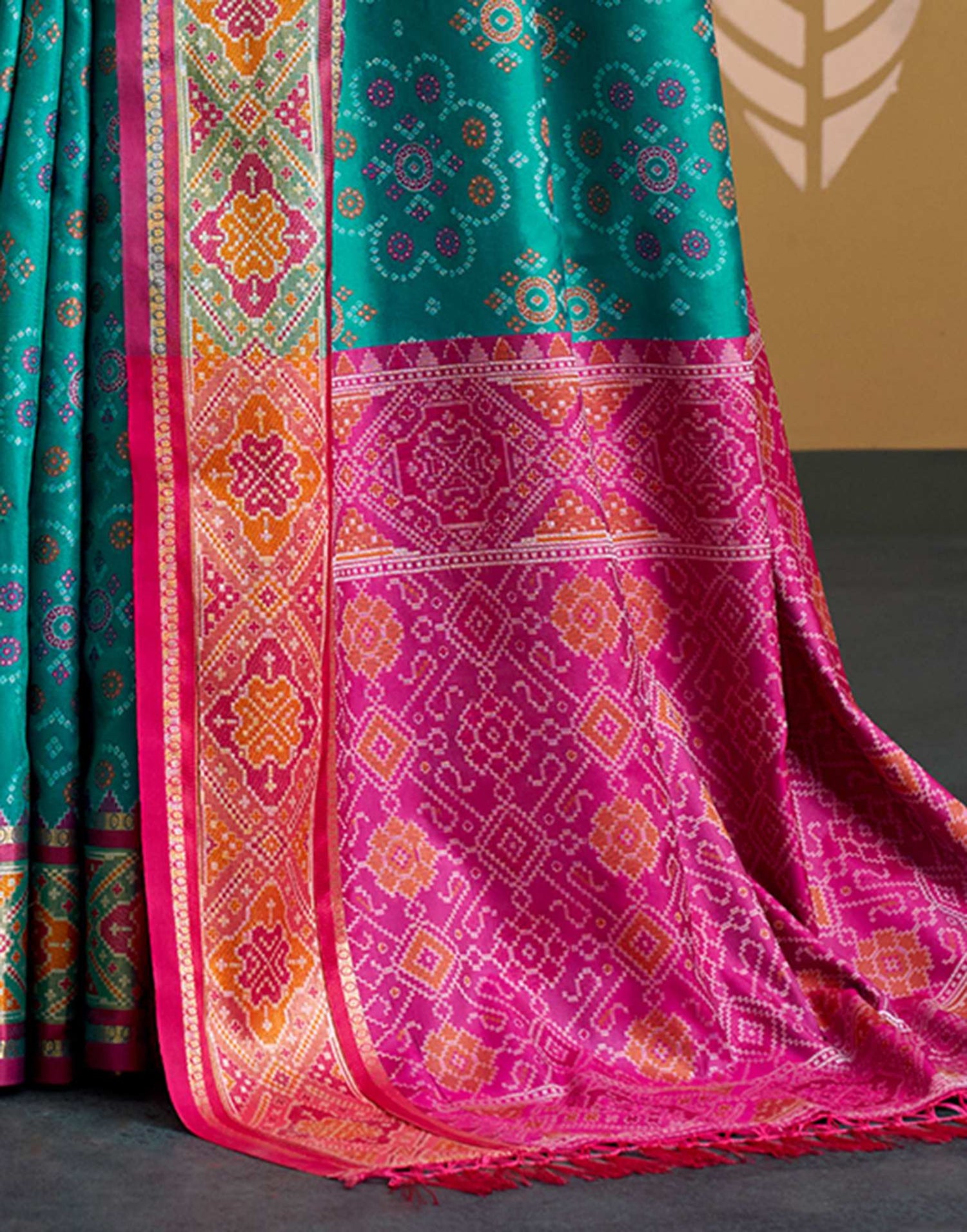 Teal Blue Silk Woven Patola Saree