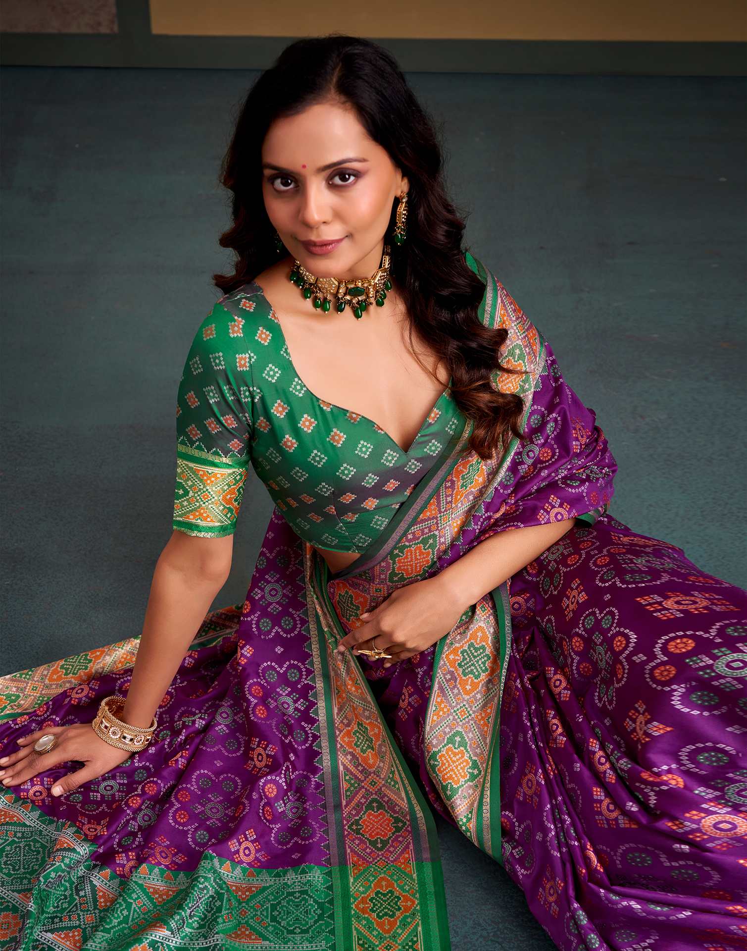 Purple Silk Woven Patola Saree