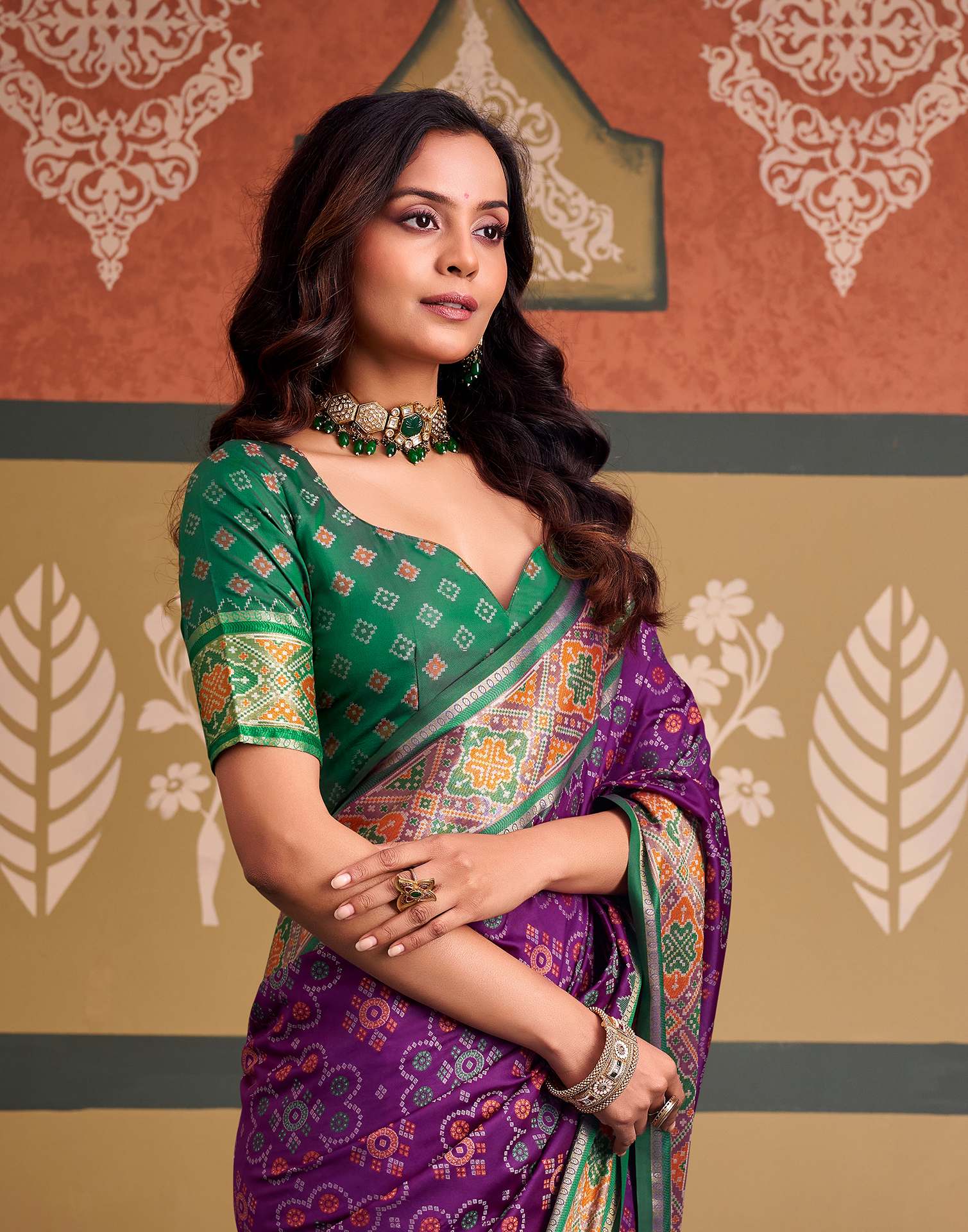 Purple Silk Woven Patola Saree