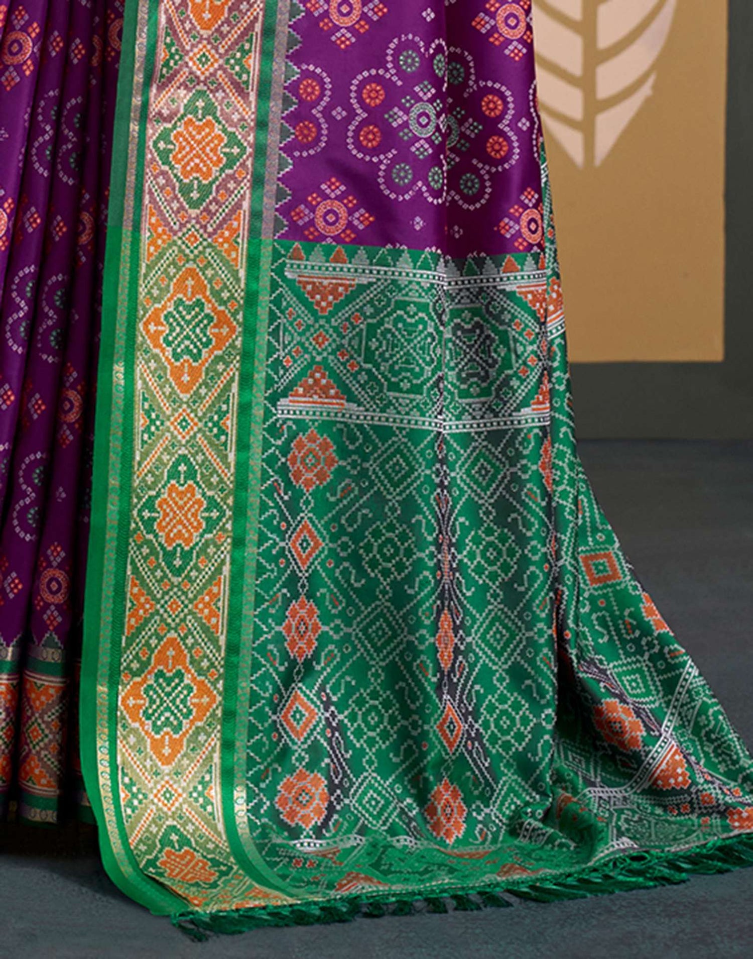 Purple Silk Woven Patola Saree
