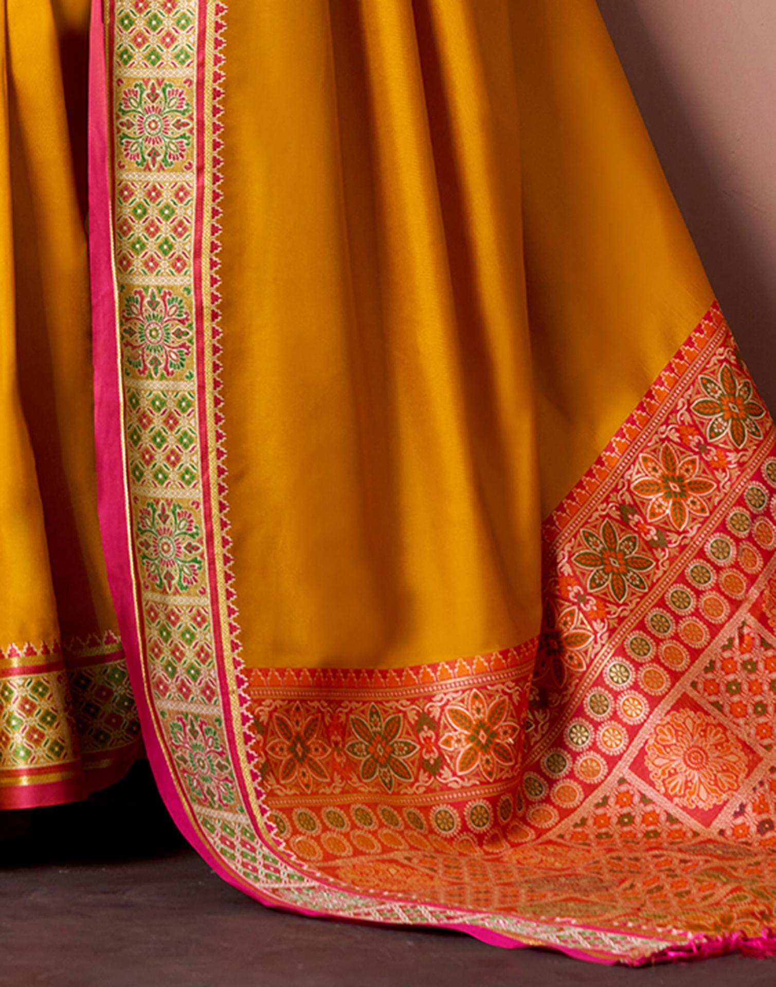 Orange Silk Woven Patola Saree