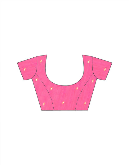 Peach Silk Printed Saree