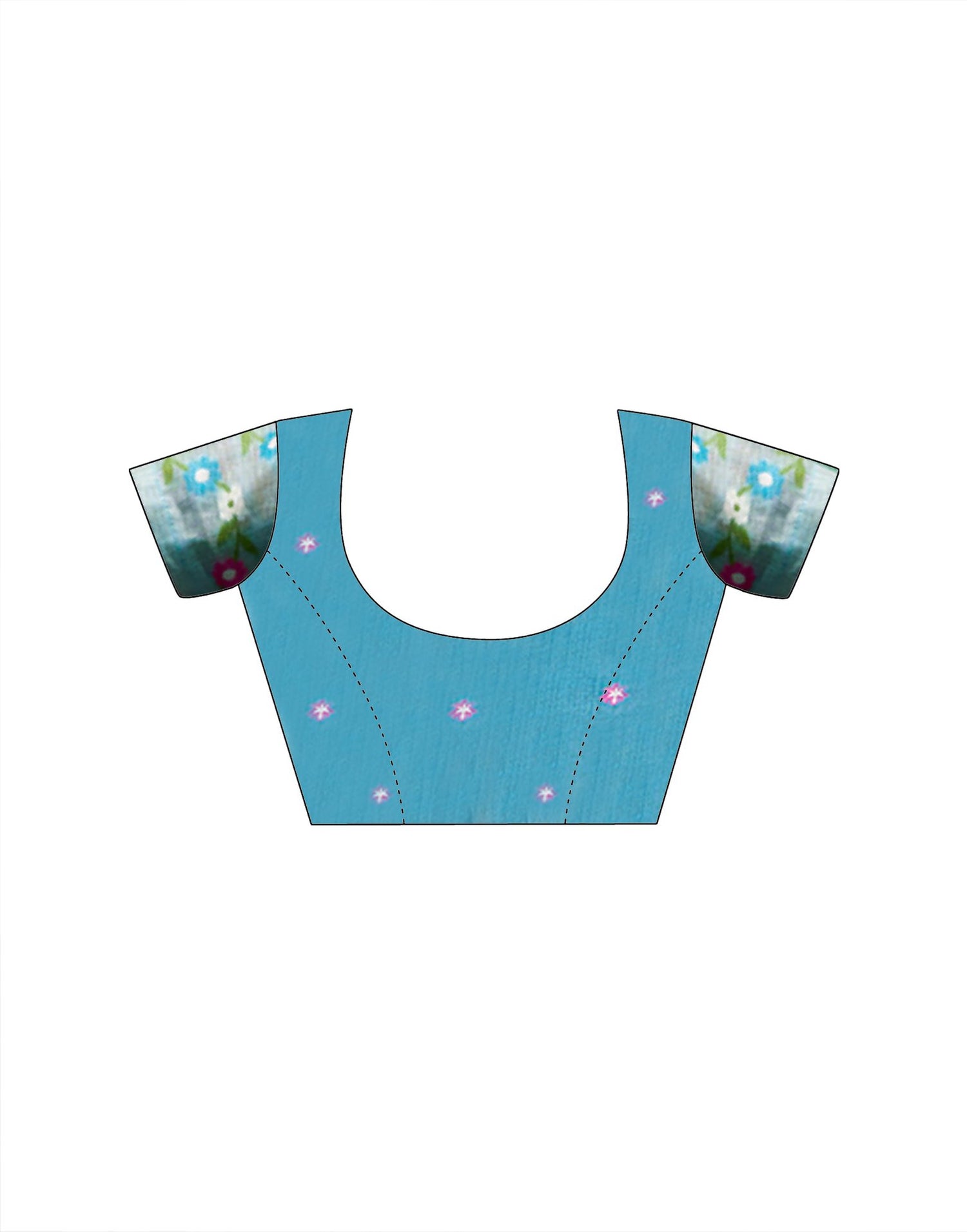 Light Blue Silk Printed Saree