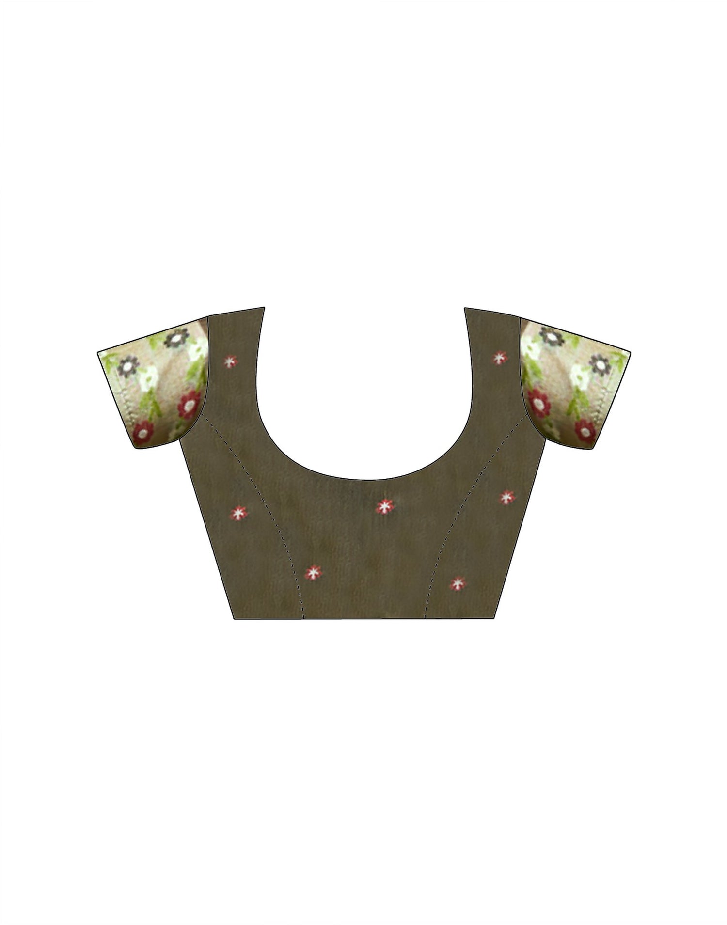 Light Olive Green Silk Printed Saree