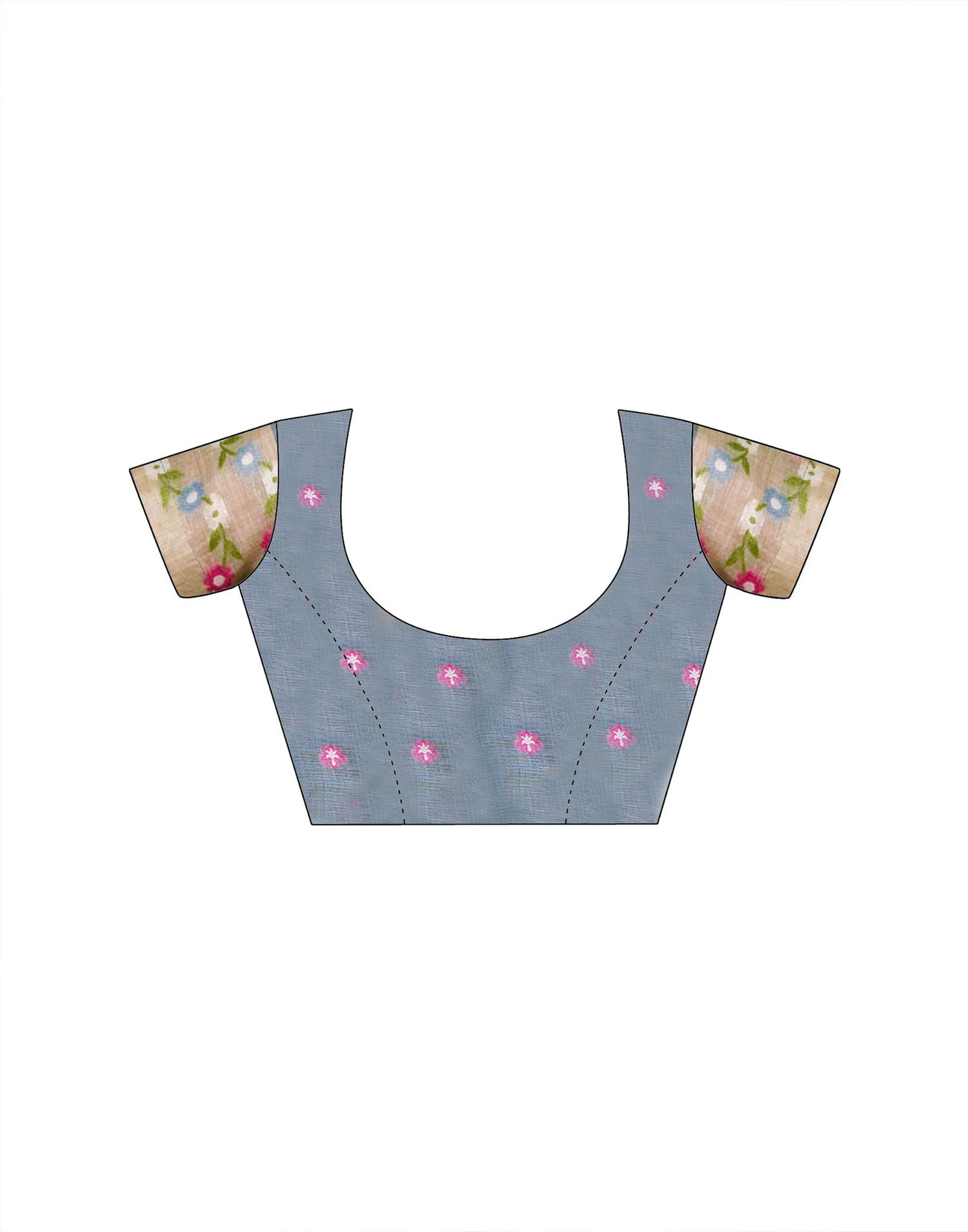 Beige Silk Printed Saree