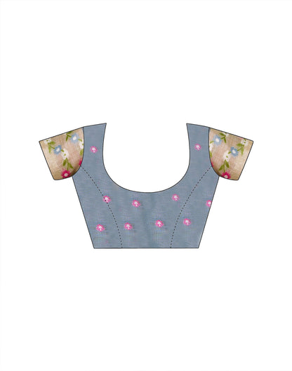 Beige Silk Printed Saree