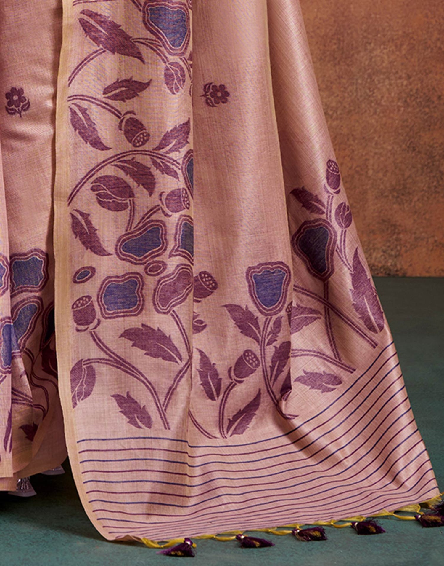 Light Mauve Silk Printed Saree