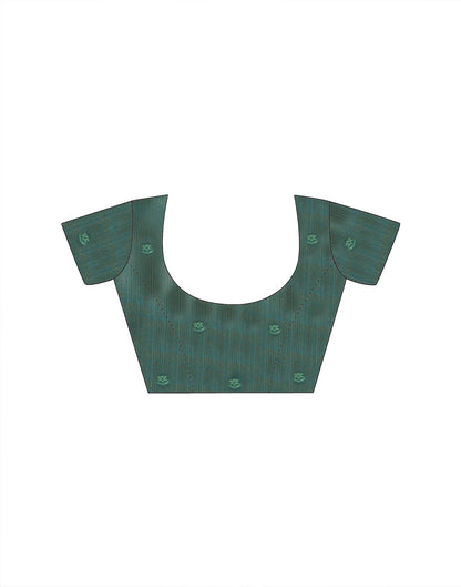 Mehndi Green Silk Printed Saree