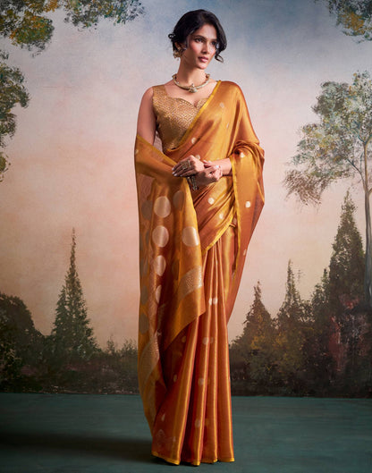 Copper Tissue Silk Woven Saree