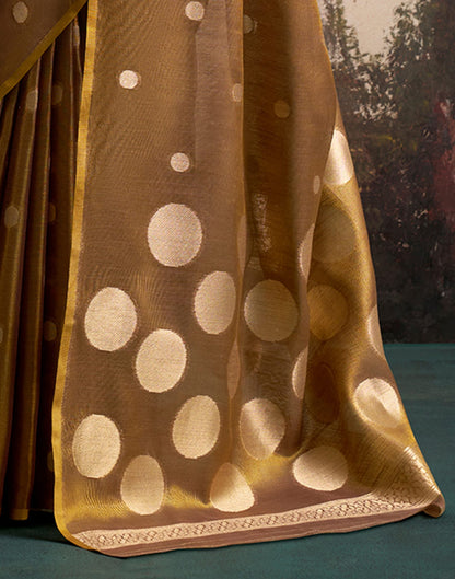Brown Tissue Silk Woven Saree