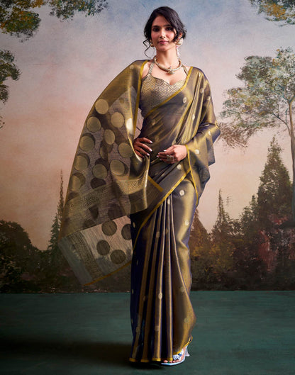 Grey Tissue Silk Woven Saree