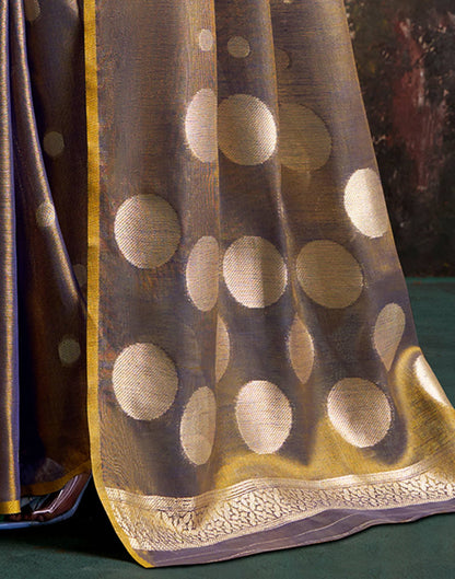 Grey Tissue Silk Woven Saree