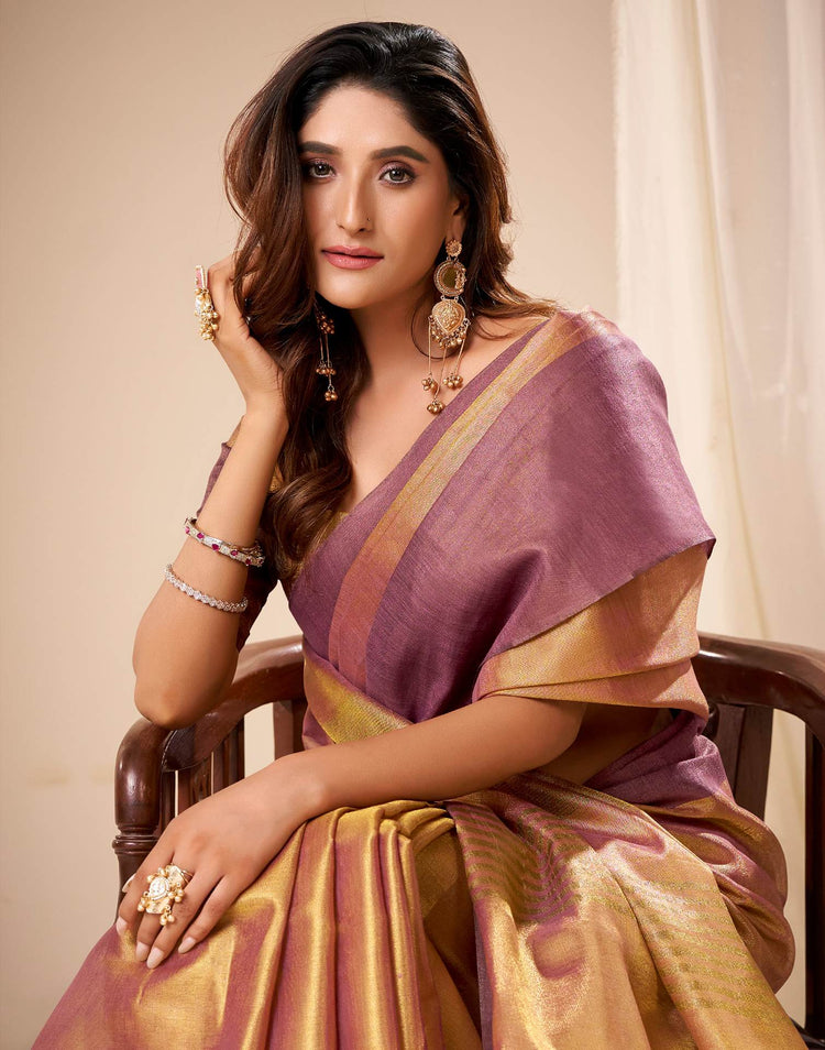 Gold Tissue Silk Woven Saree
