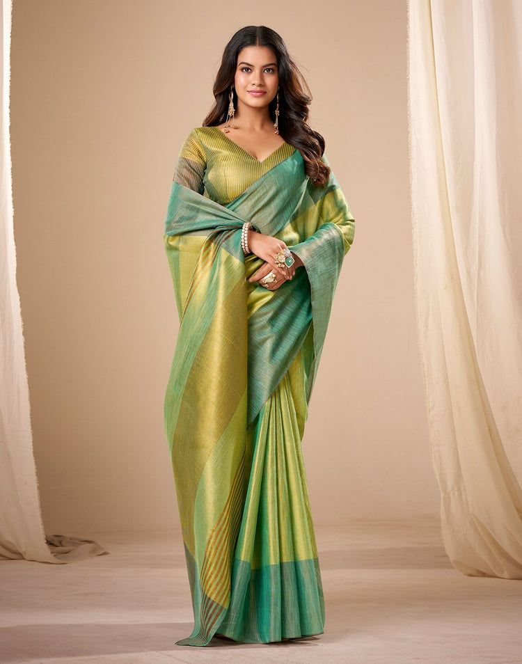 Pista Green Tissue Silk Woven Saree
