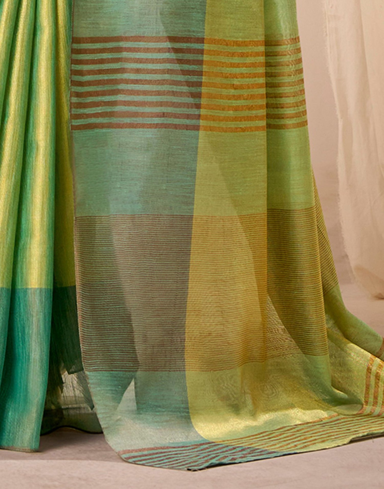Pista Green Tissue Silk Woven Saree