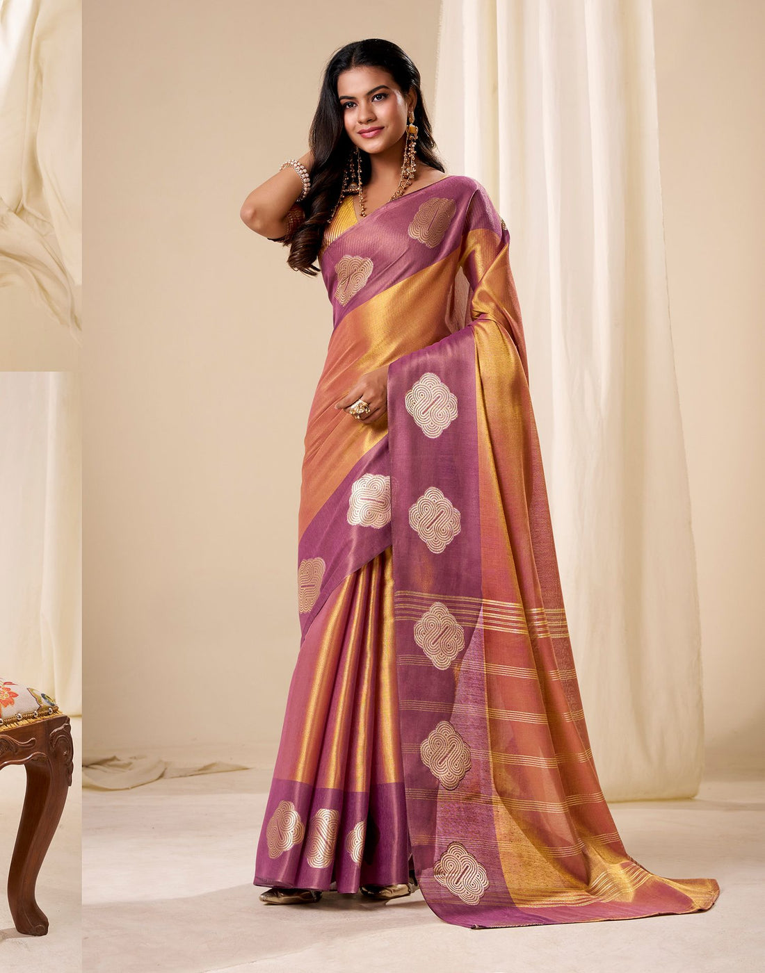 Gold Tissue Silk Woven Saree