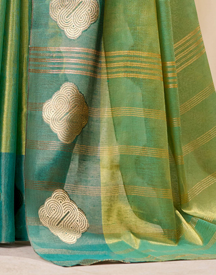 Pista Green Tissue Silk Woven Saree