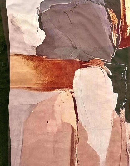 Peach Georgette Printed Saree