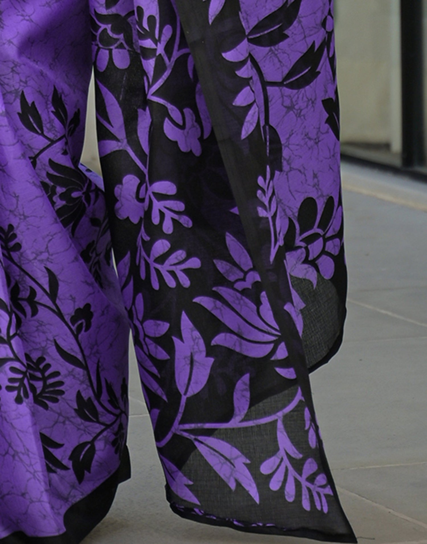 Purple Khadi Printed Saree