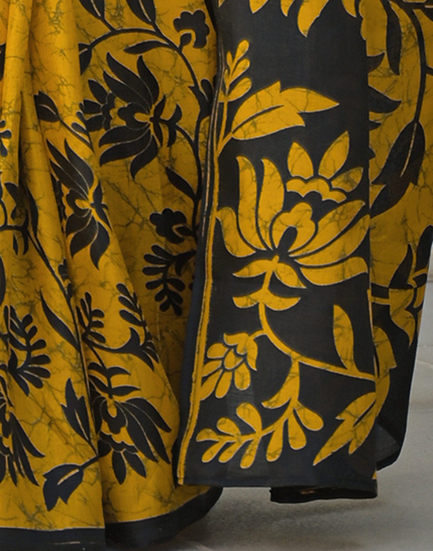 Yellow Khadi Printed Saree