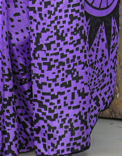 Purple Khadi Printed Saree