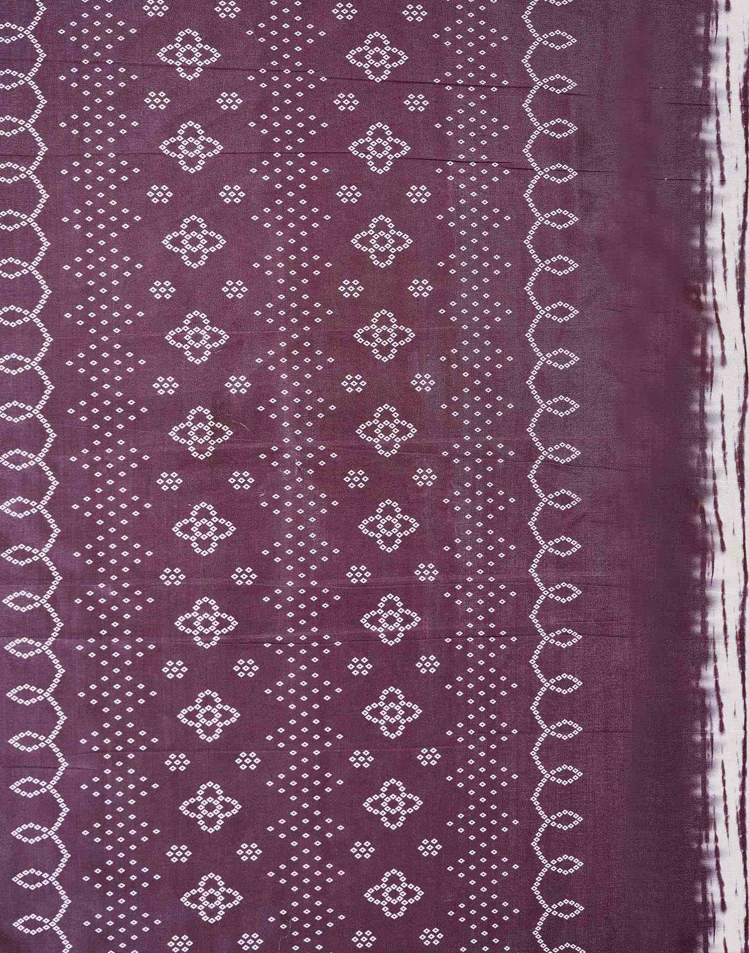 Mauve Silk Printed Zari Stripe Saree