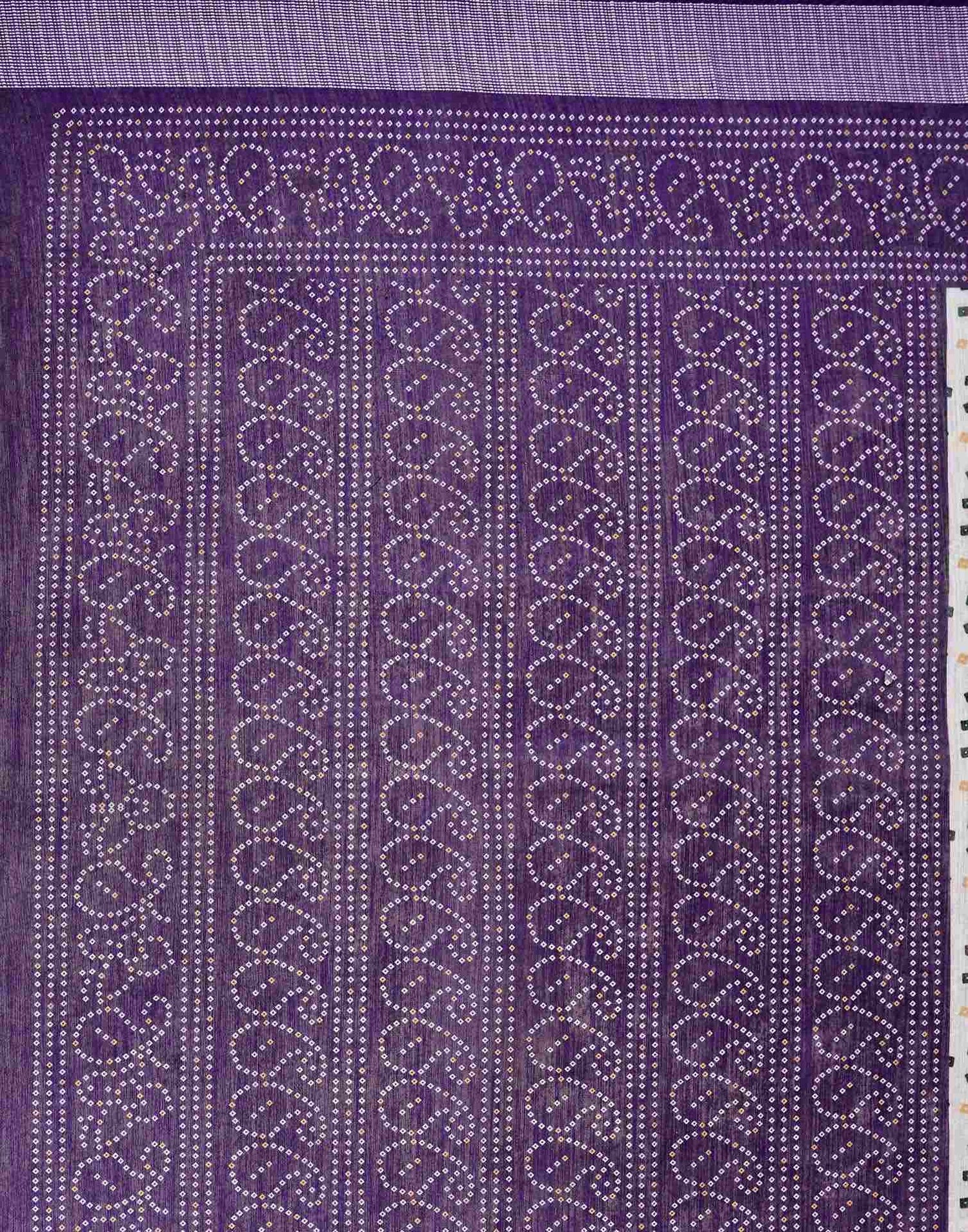 Purple Linen Bandhani Printed Saree