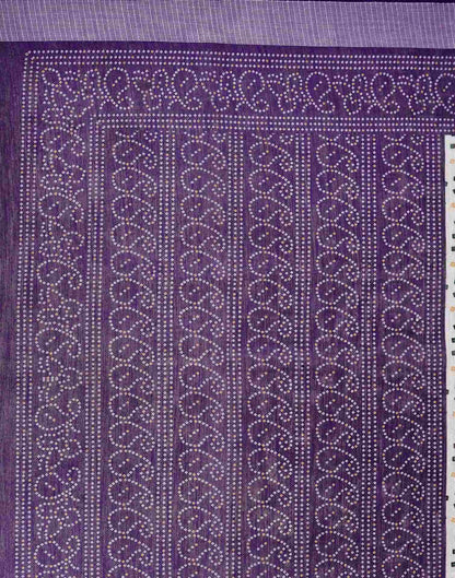 Purple Linen Bandhani Printed Saree