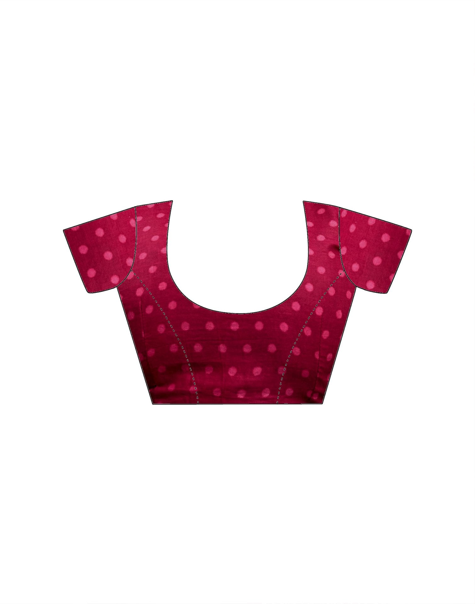 Ready To Wear Maroon Cotton Printed Saree