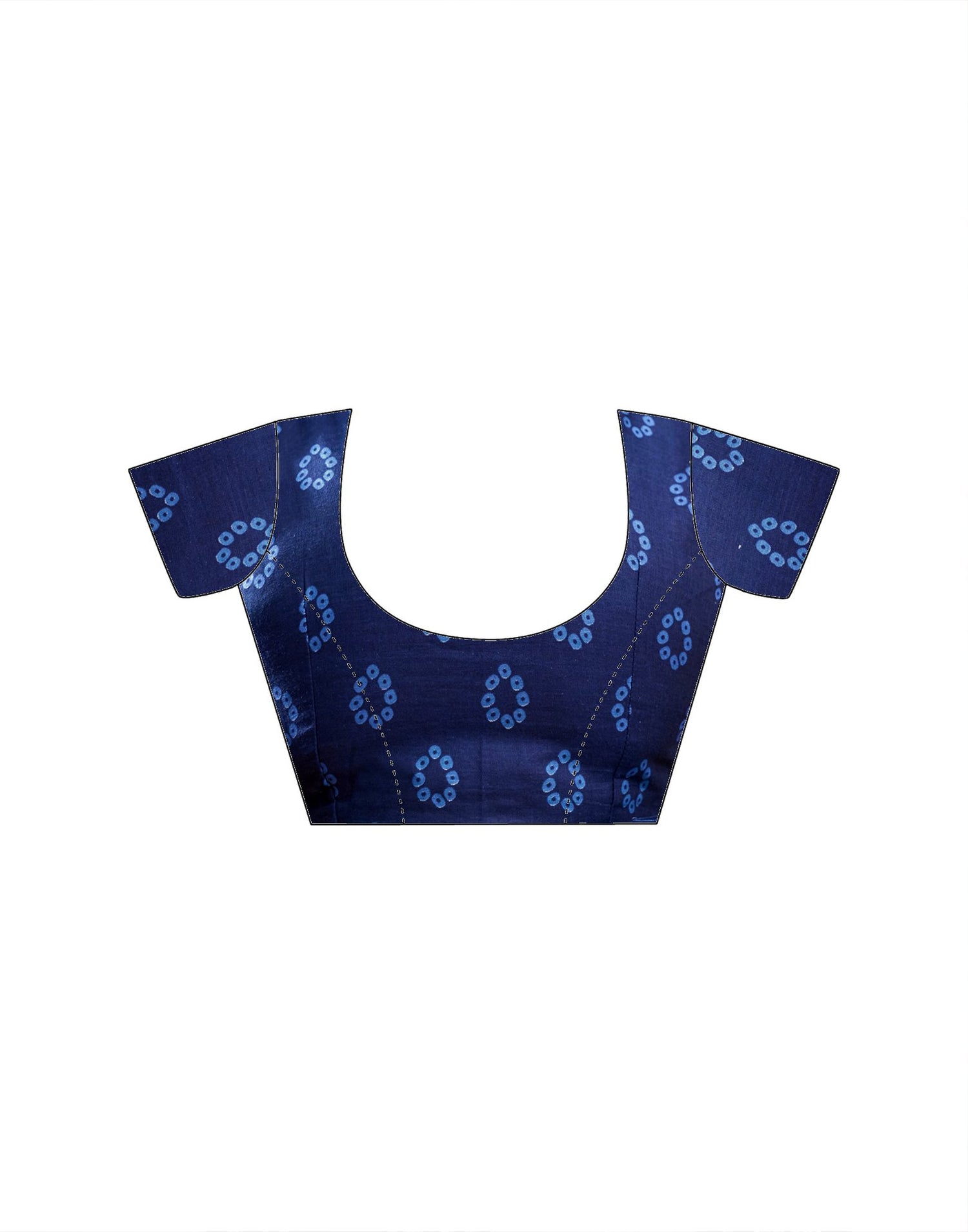 Ready To Wear Dark Navy Blue Cotton Printed Saree