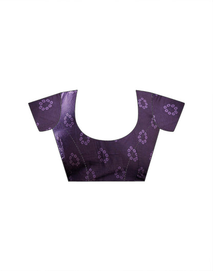Ready To Wear Dark Purple Cotton Printed Saree