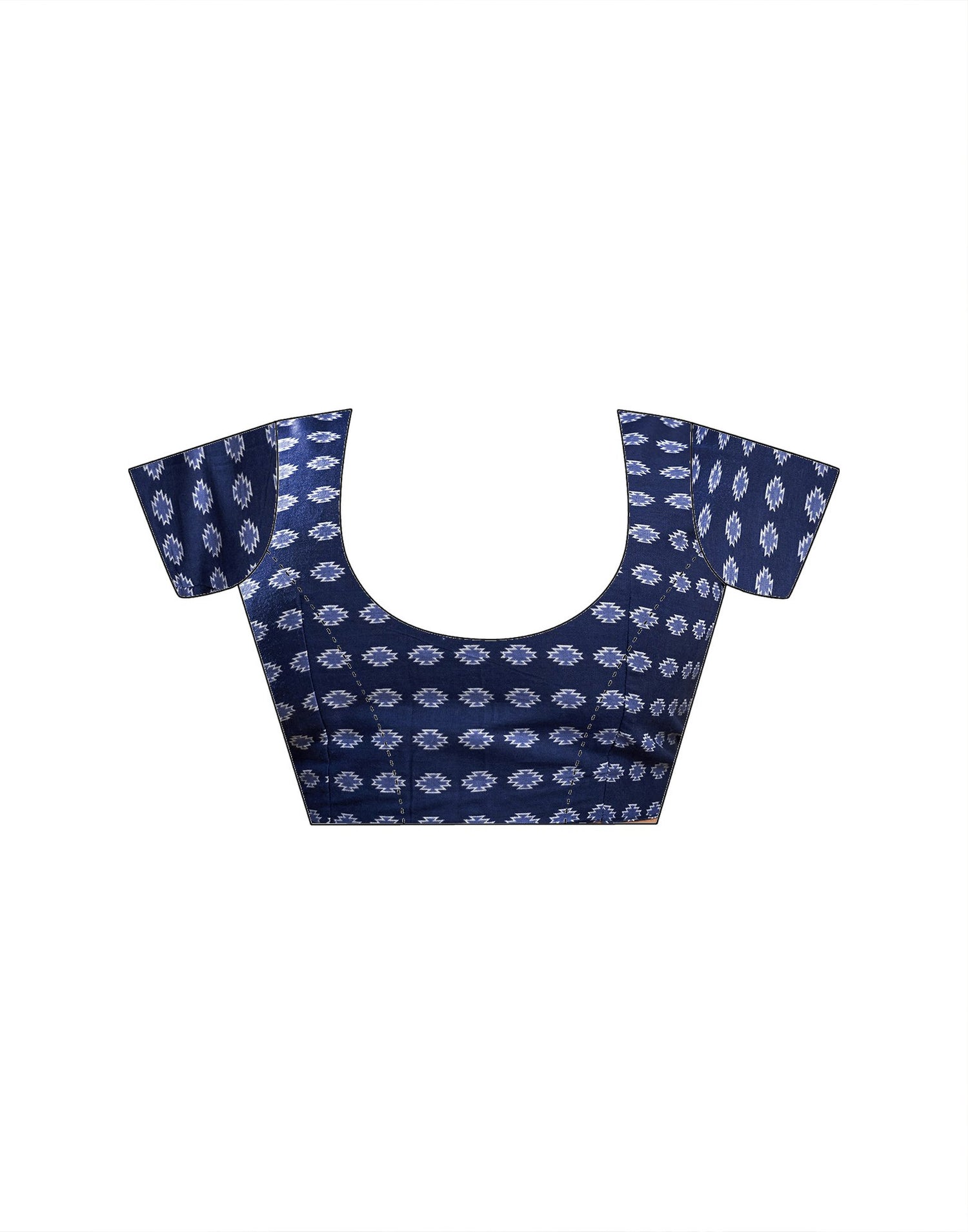 Ready To Wear Navy Blue Cotton Printed Saree
