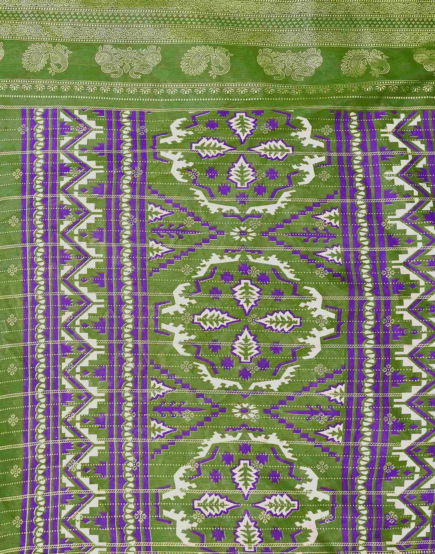 Purple Georgette Foil Printed Saree