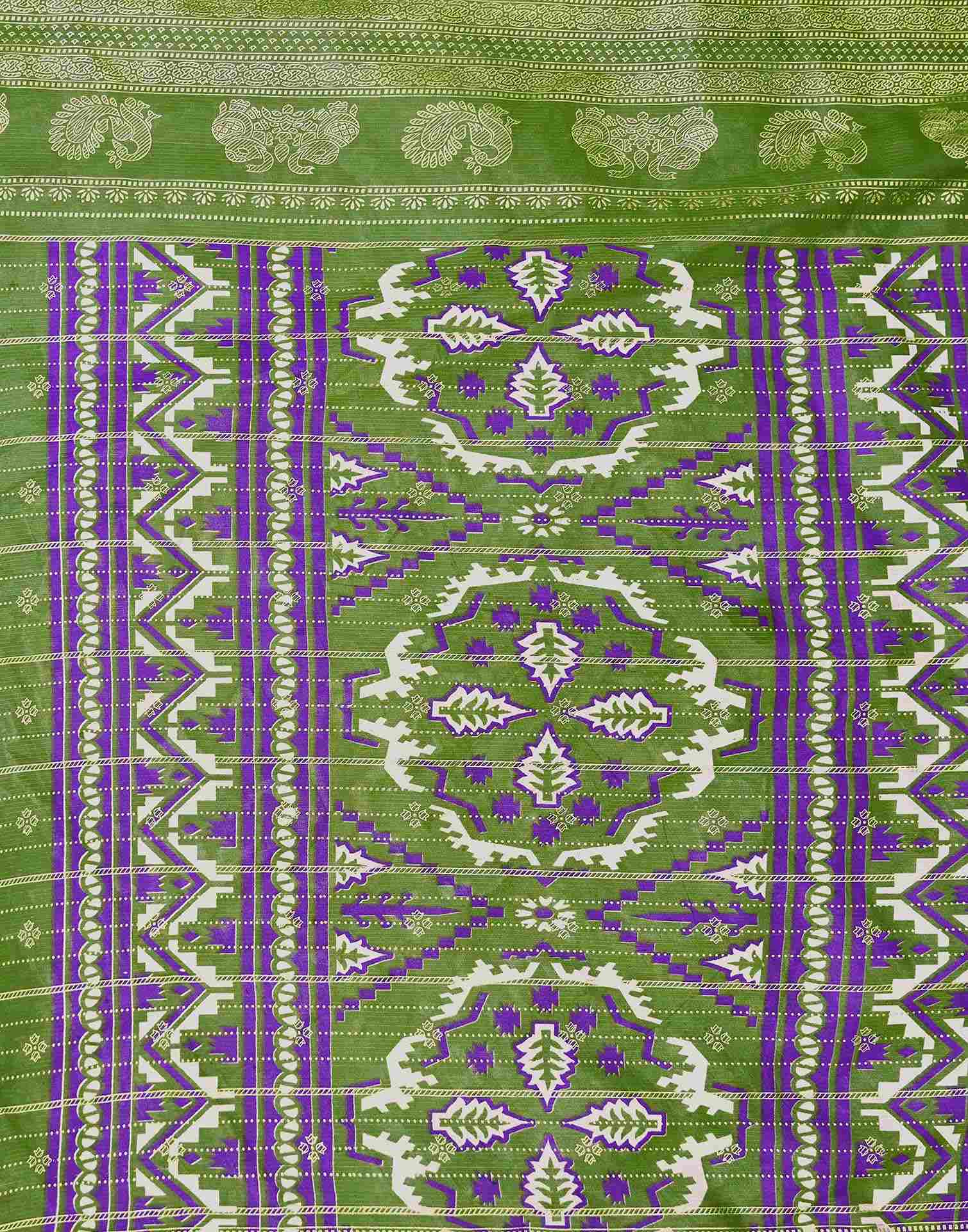 Purple Georgette Foil Printed Saree