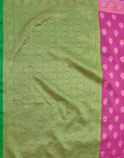 Pink Shimmer Silk Woven Banarasi Saree