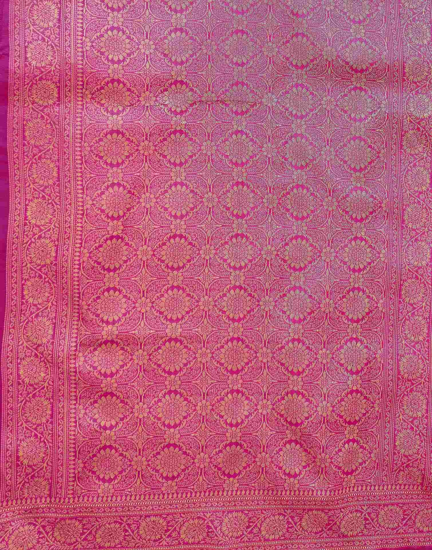 Navy Blue Shimmer Silk Woven Banarasi Saree