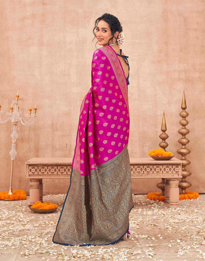 Pink Shimmer Silk Woven Banarasi Saree