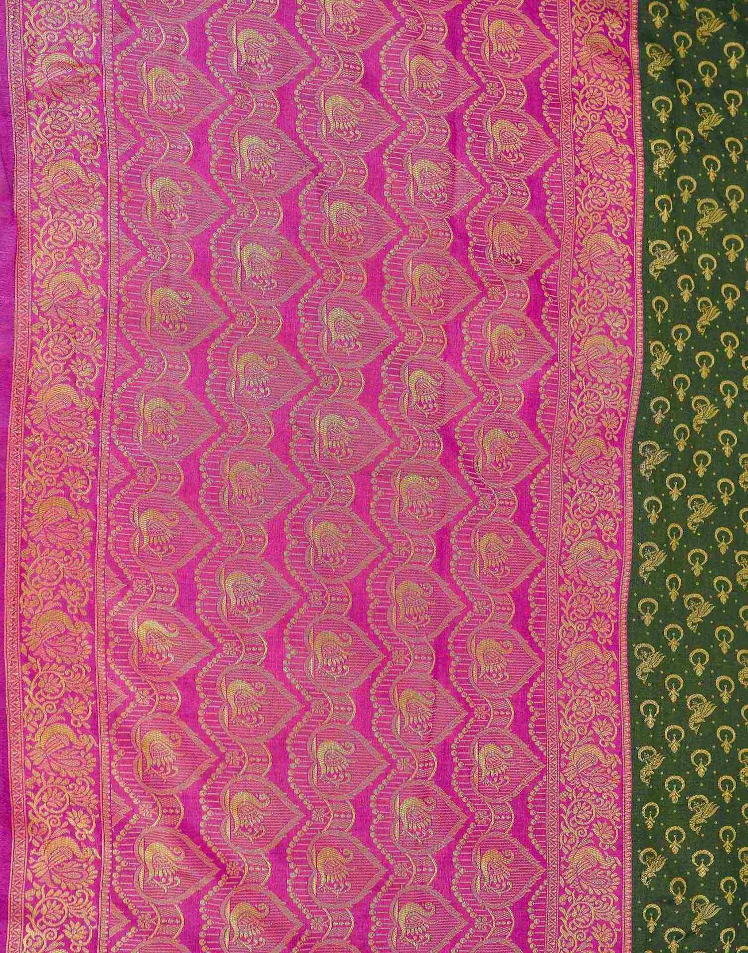Green Shimmer Silk Woven Banarasi Saree