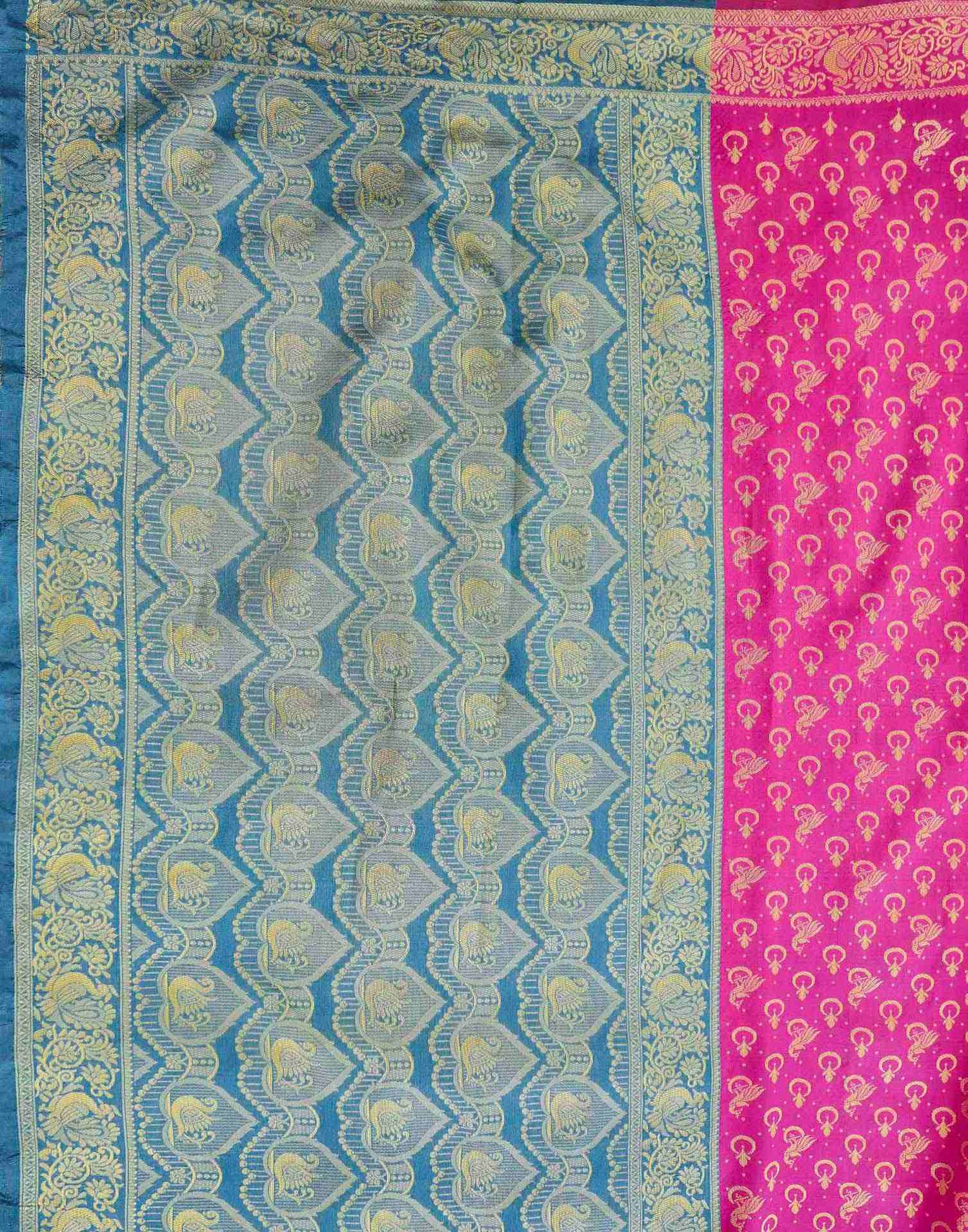 Pink Shimmer Silk Woven Banarasi Saree