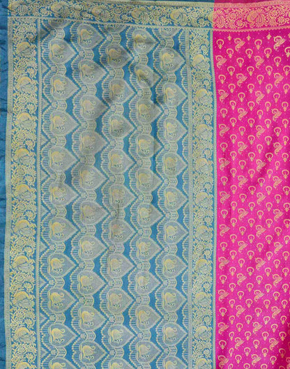 Pink Shimmer Silk Woven Banarasi Saree