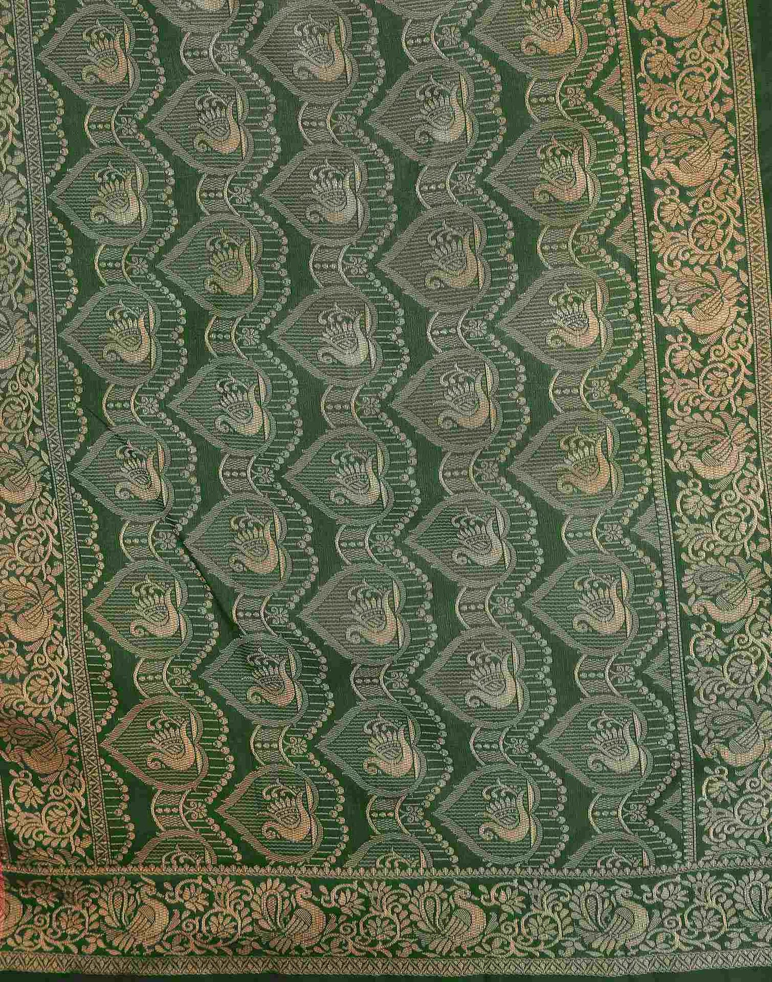Red Shimmer Silk Woven Banarasi Saree