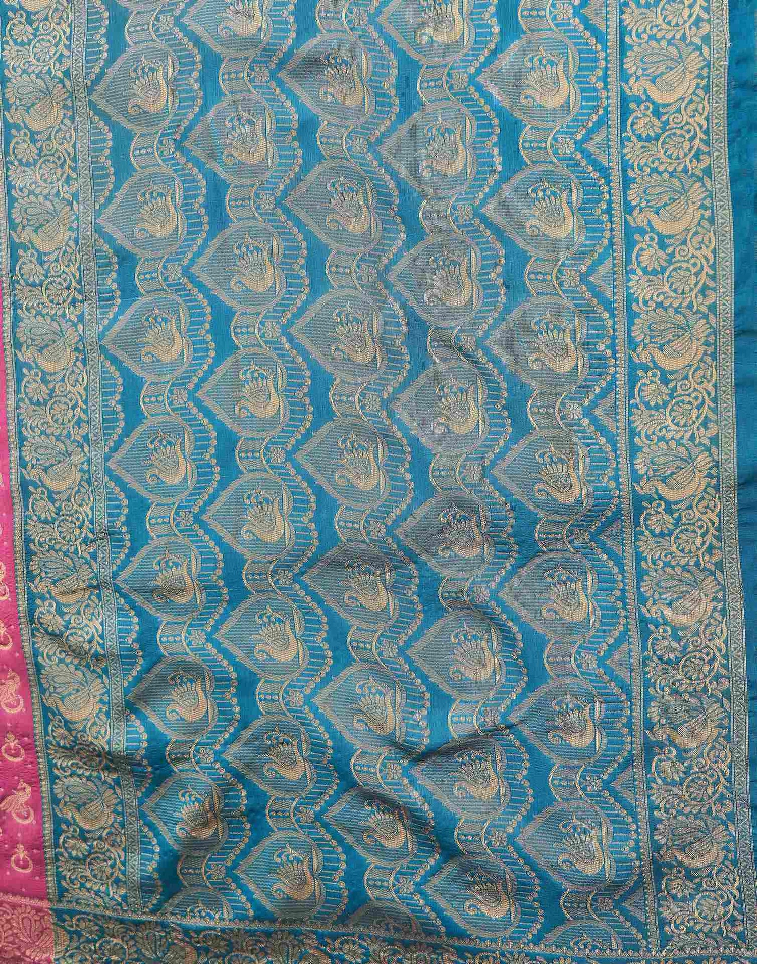 Magenta Shimmer Silk Woven Banarasi Saree