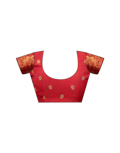 Navy Blue Shimmer Silk Woven Banarasi Saree